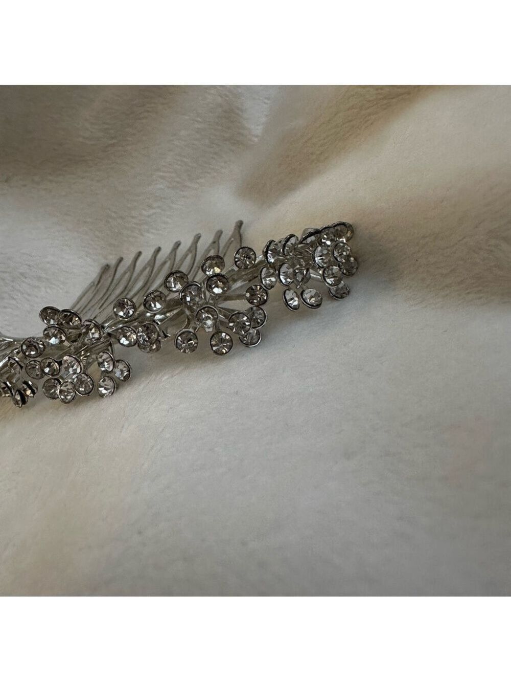 Silver Rhinestone Hair Comb Event Accessory - Picture 3 of 7